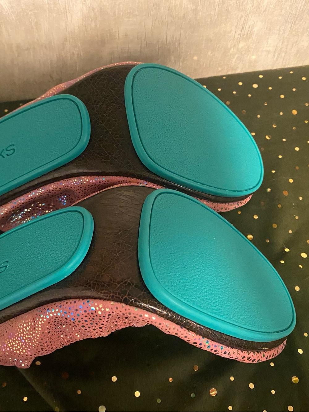 NEW Tieks Fairy Dust Pink Sparkle Ballet Flats Size 10 - Picture 5 of 8